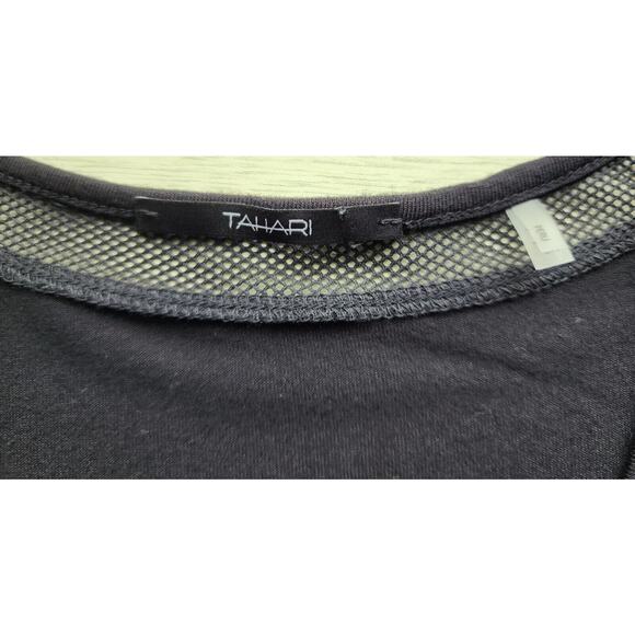 TOP/BLOUSE-TAHARI-Black-Netting Around Scoop Neck-3/4 Sleeve-Lightweight-SM - Picture 8 of 15
